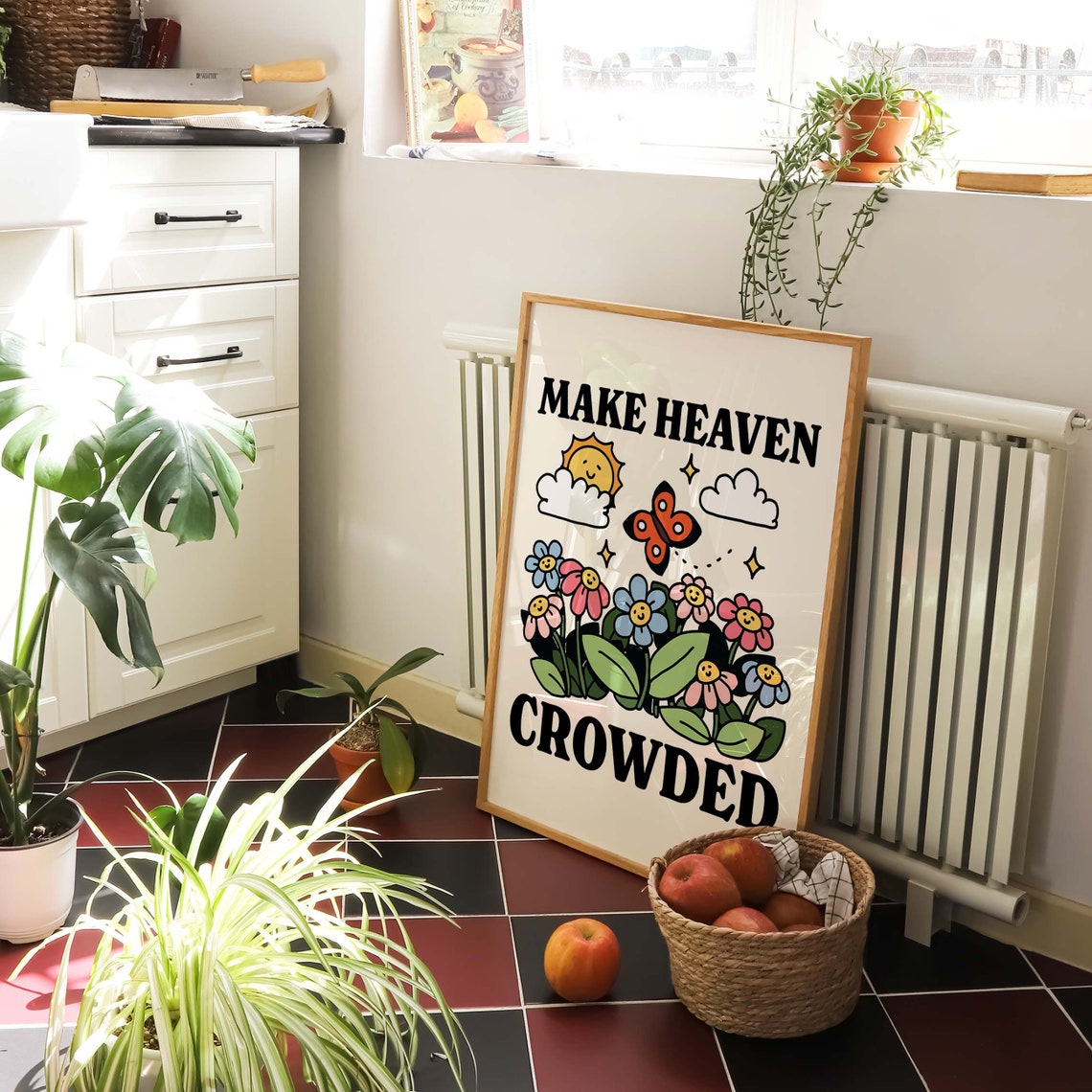 Make Heaven Crowded Christian Quote Wildflower Wall Art Print Decor - Image 2