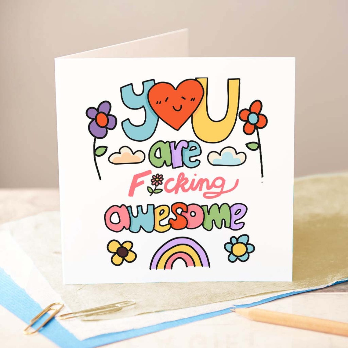 You Are Fucking Awesome Custom Thank You Card Birthday Card Appreciation Card Teacher Greeting Card Personalised Card Friendship Card - Image 3