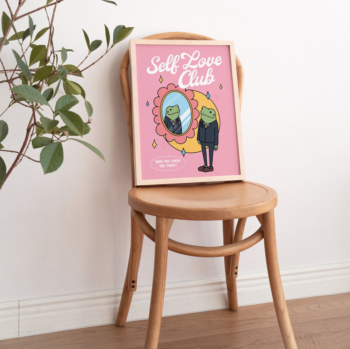 Pink Self Love Frog Print, Retro Y2K Art Print - Image 4
