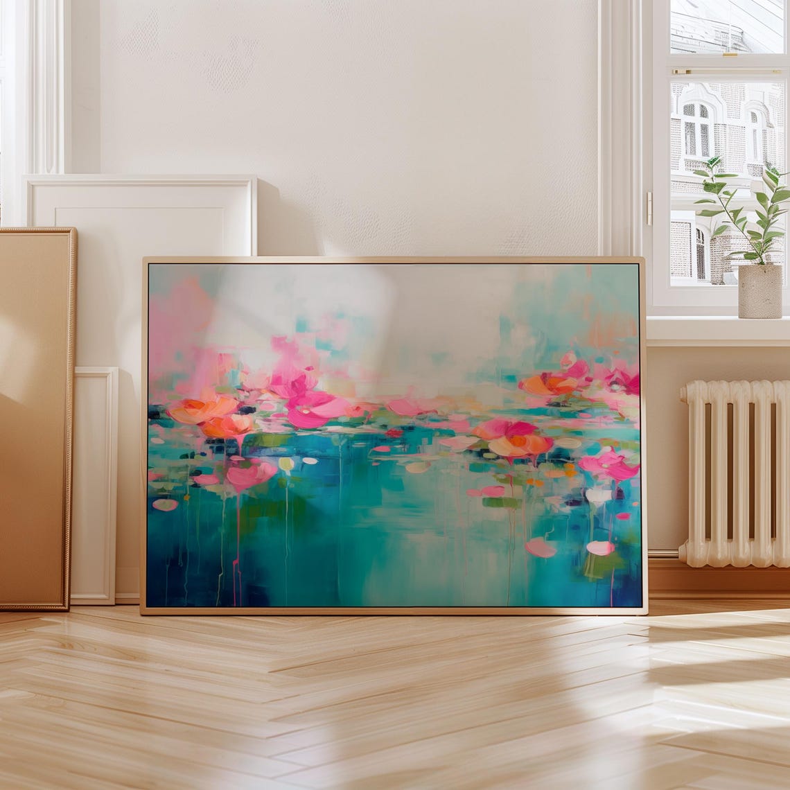 Art Colorful Abstract Art Prints Living Room Decor Bold Colorful Prints Abstract Art Print Pink Teal 001 - Image 4