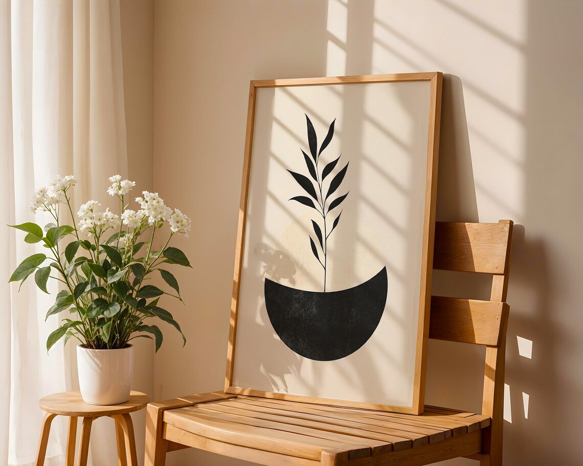 Abstract Minimalist Botanical Art Print, Home Decor - Image 4
