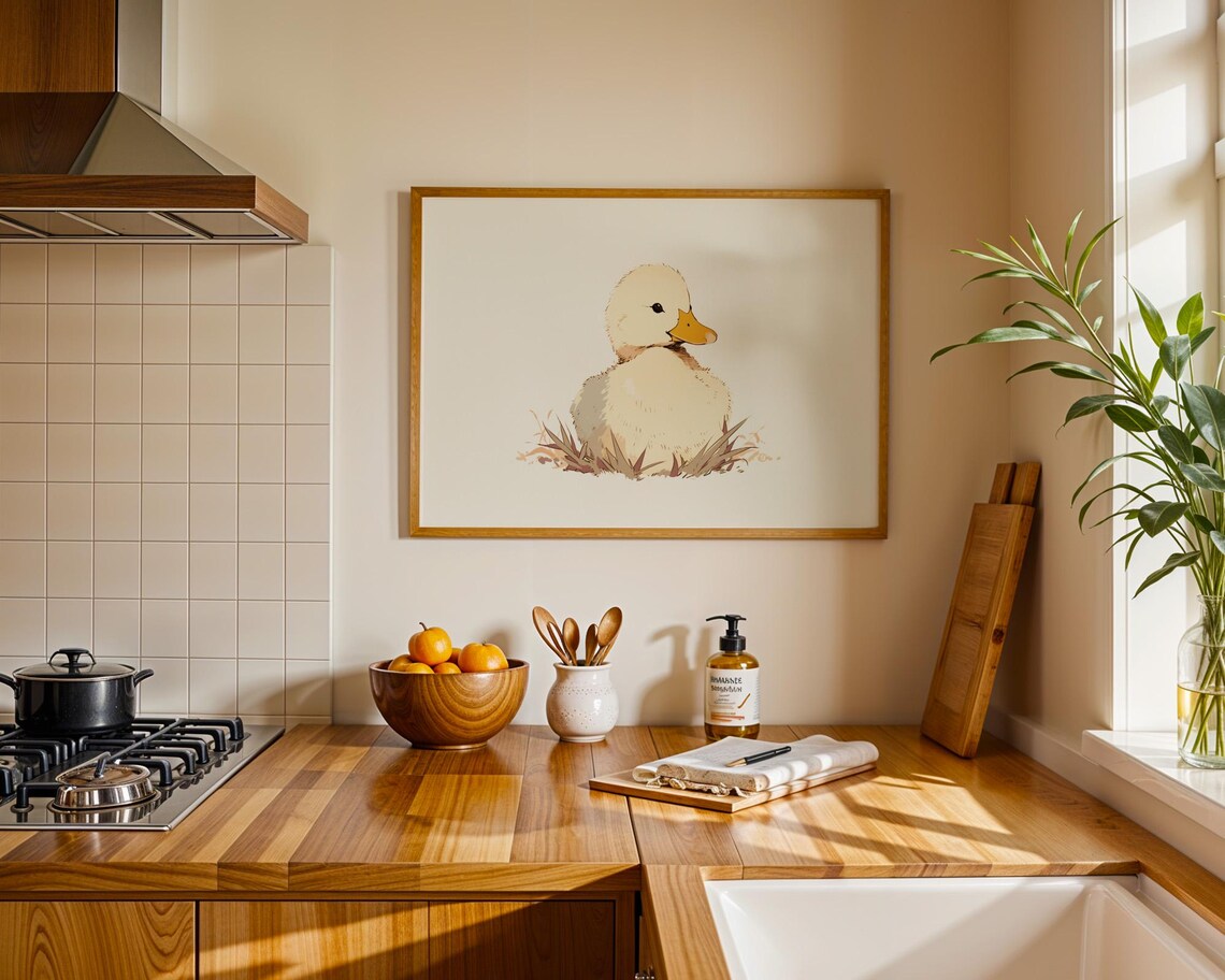 Cute Baby Duck Art Print, Nursery Kitchen Decor - Image 4