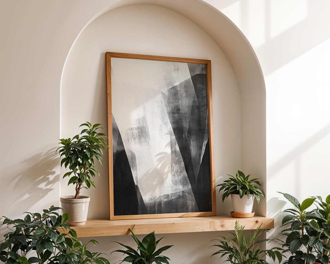 Black And White Shades Background Art Print - Image 5