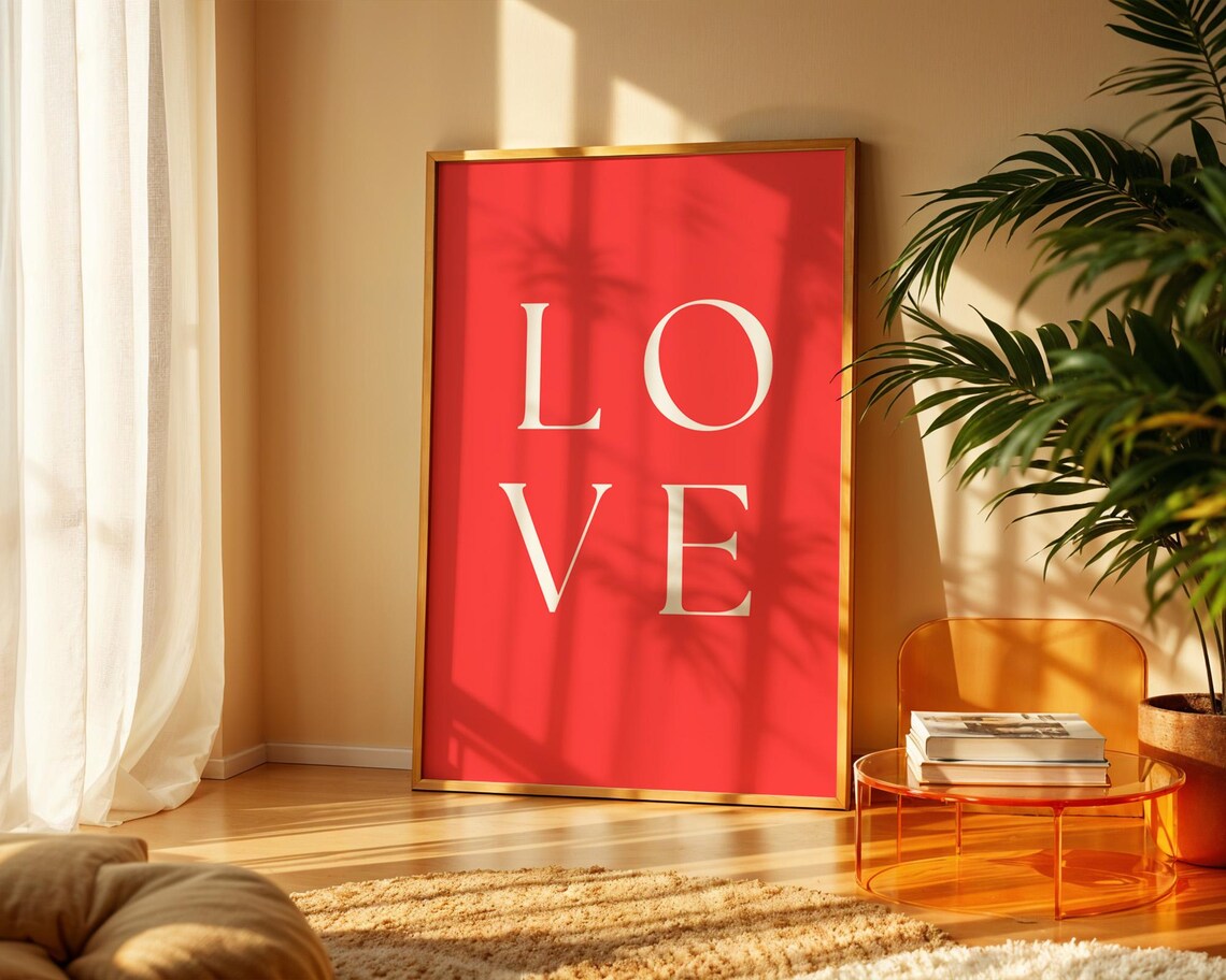 Love Text Art, Home Kitchen Office Decor