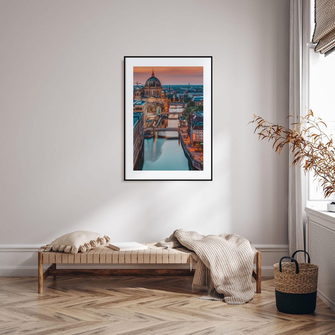 Berlin Cathedral Over the Spree River at Sunset Cityscape Poster - Image 2