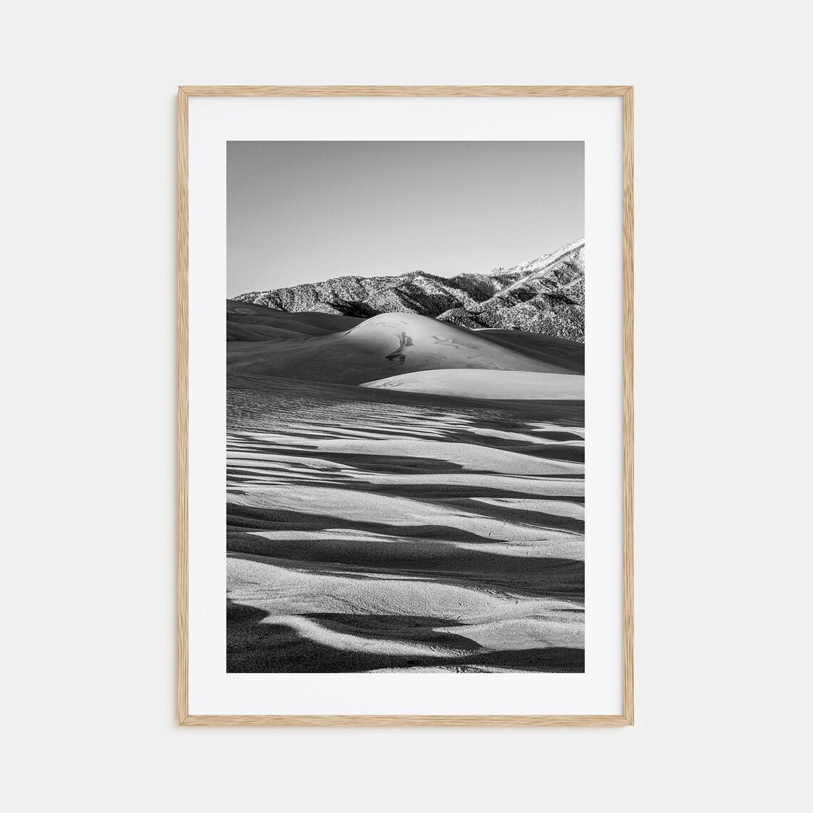 Great Sand Dunes Rippled Sand Shadows Black and White Photo Poster
