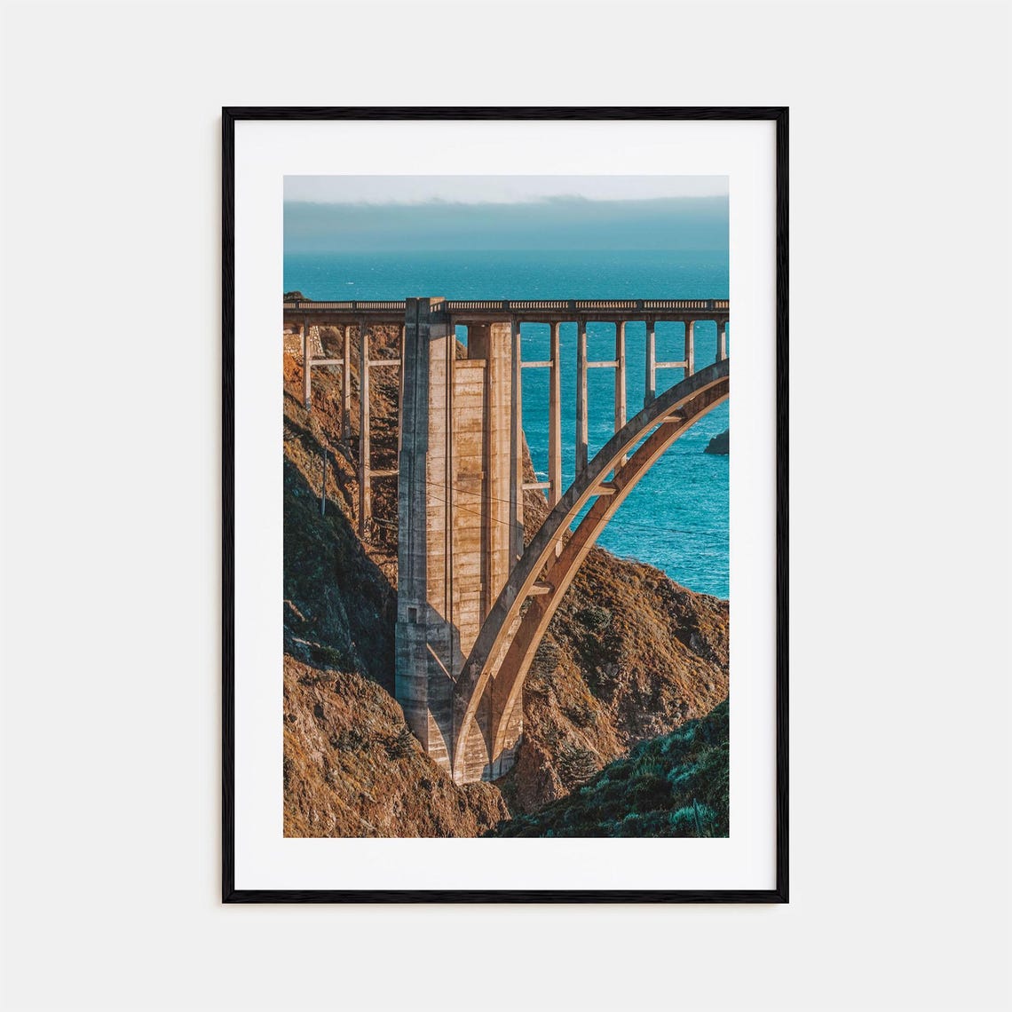 Bixby Creek Bridge Colorful Photo Poster Big Sur Arch Span Ocean View