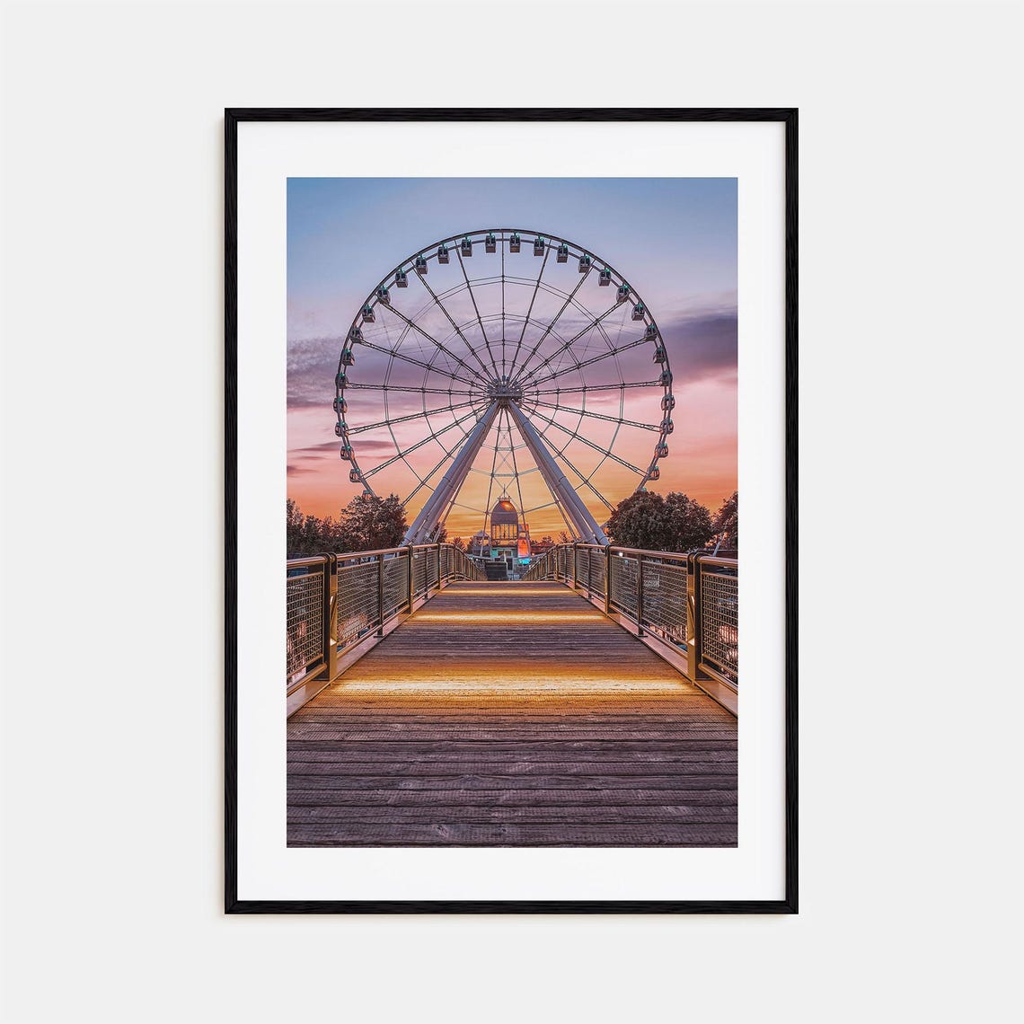 Montreal Ferris Wheel Sunset Boardwalk Old Port Canada Poster