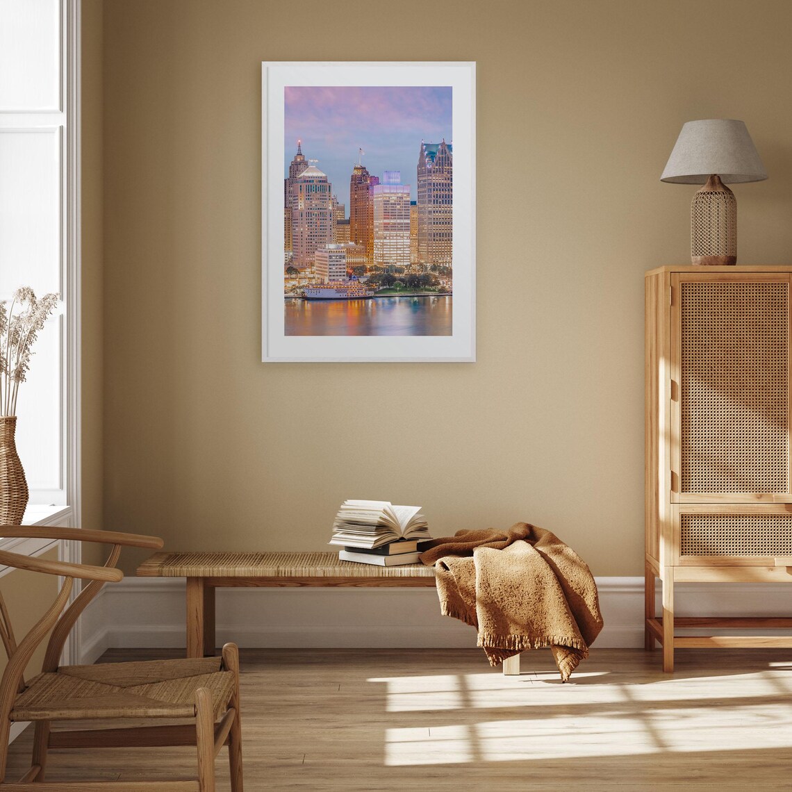 Detroit Colorful Travel Poster, City Map Art Print - Image 2