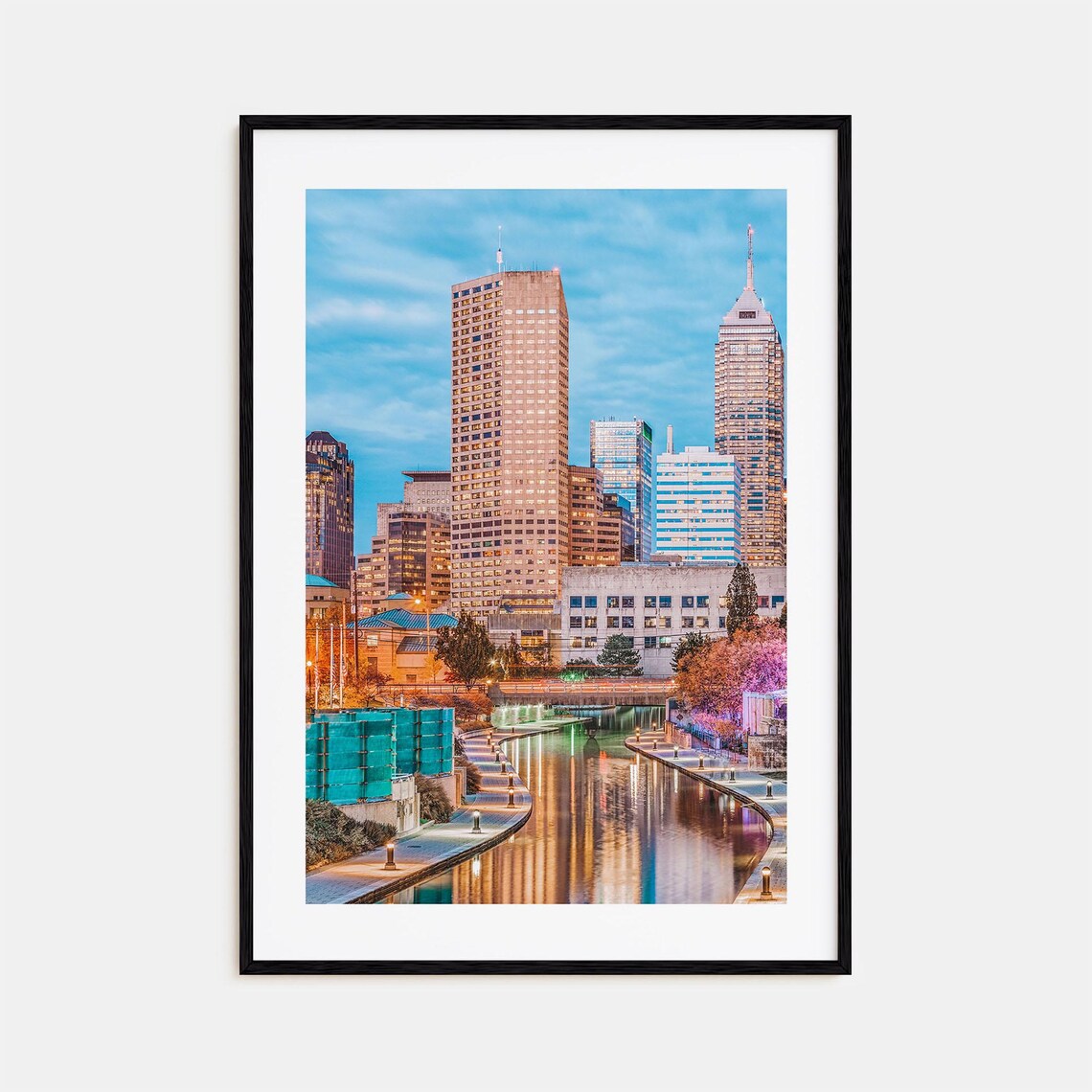 Indianapolis Colorful Travel Poster, City Map