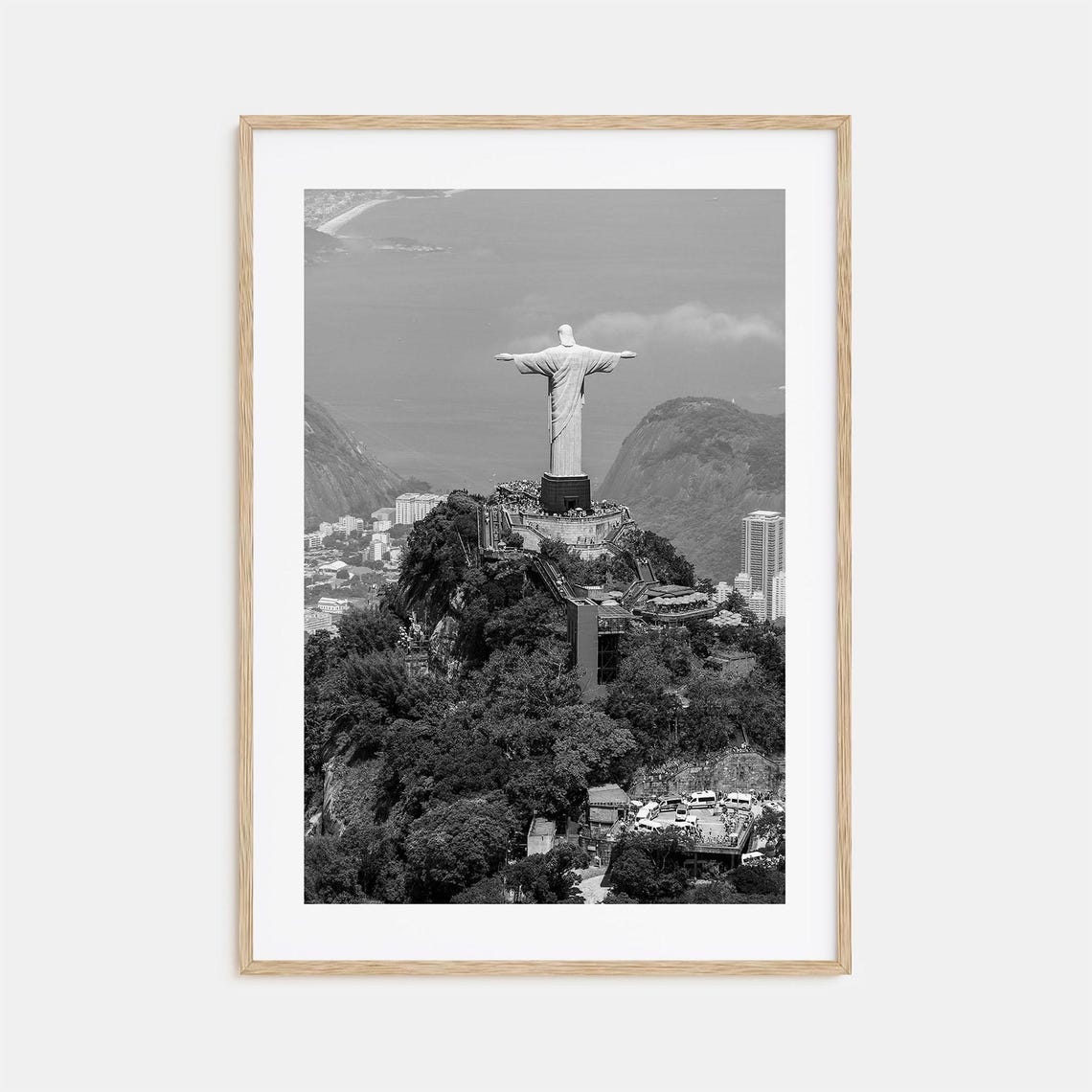 Christ The Redeemer Rio De Janeiro Black And White Statue Poster