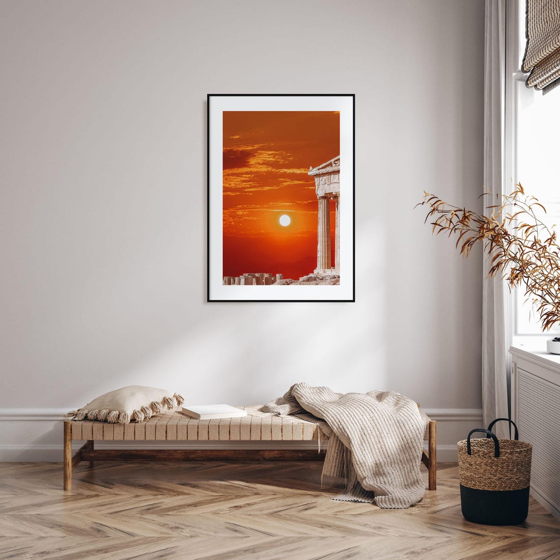 Athens Greece Parthenon Columns Against Fiery Sunset Photo Poster - Image 2