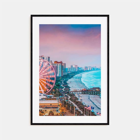 Atlantic City Colorful Travel Poster, City Map