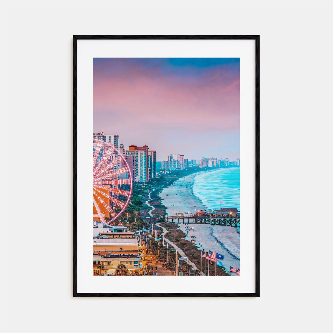 Atlantic City Colorful Travel Poster, City Map