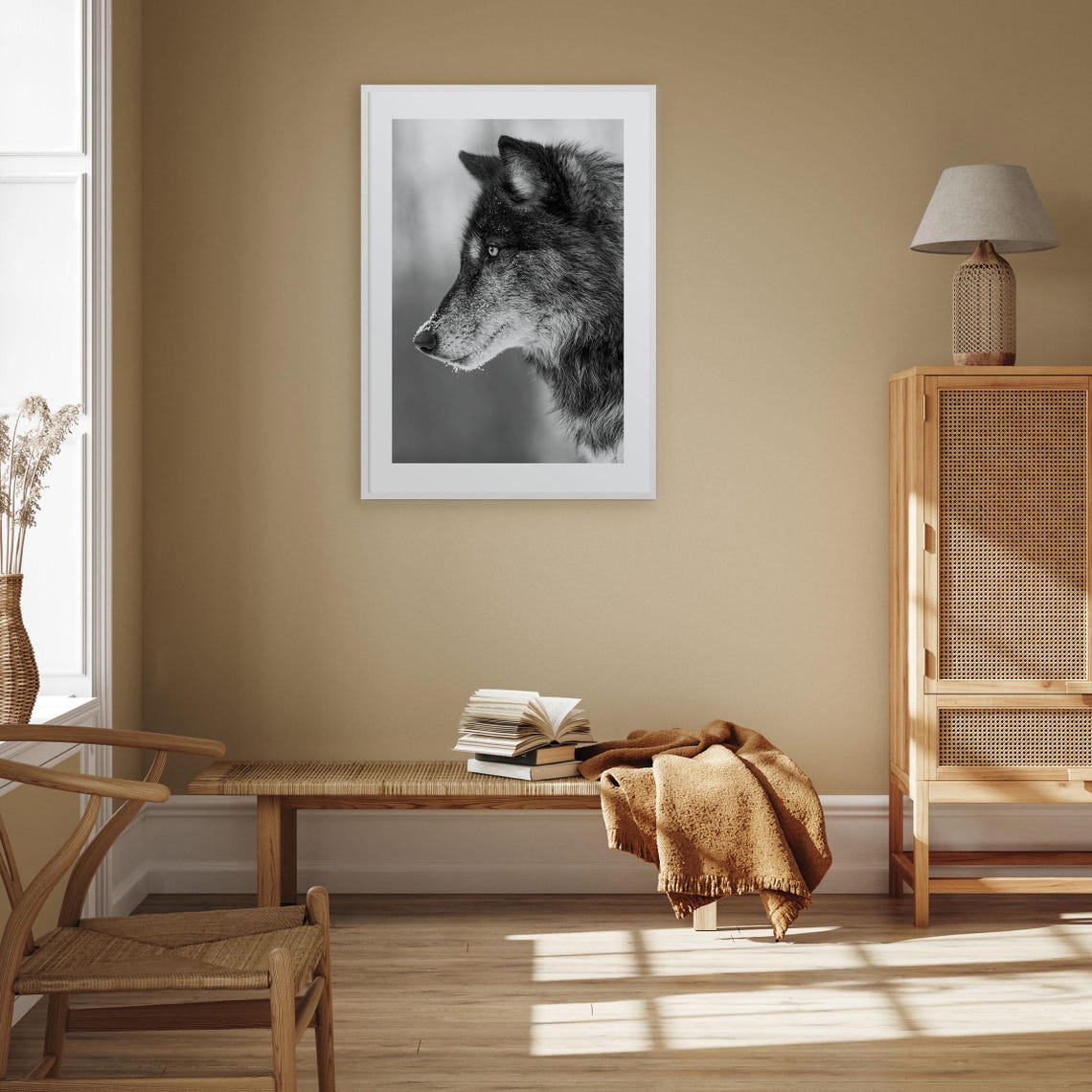 Wolf Photo Poster Print No 1 Wolf Black And White Wall Art Wolf Wall Photography Wolf Travel Wolf Map Poster - Image 3