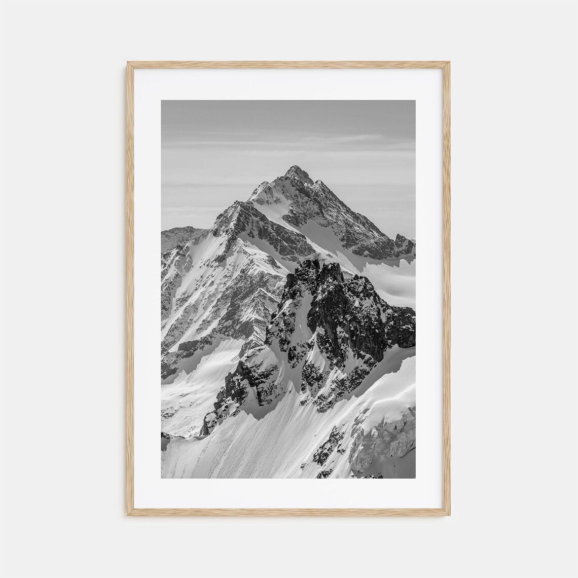 Alpes Black And White Travel Poster Print