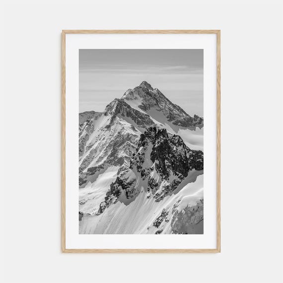 Alpes Black And White Travel Poster Print