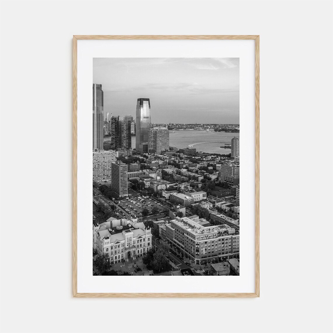Jersey City Black And White Travel Poster