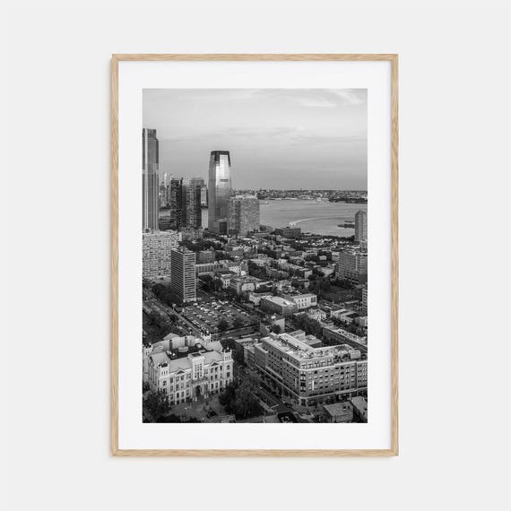 Jersey City Black And White Travel Poster
