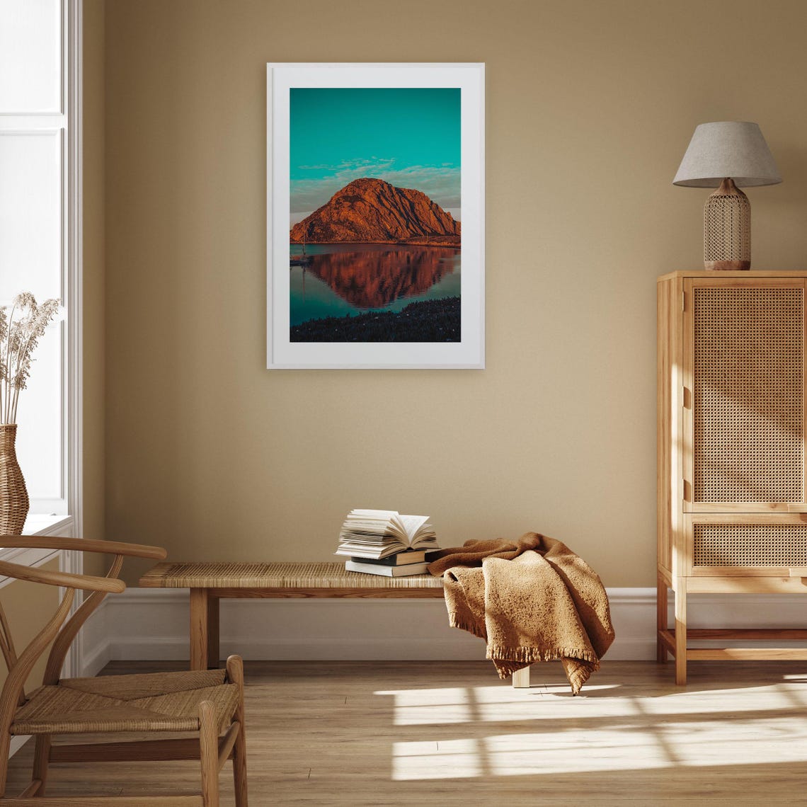 Morro Bay Morro Rock Sunset Bay Reflection California Poster - Image 3