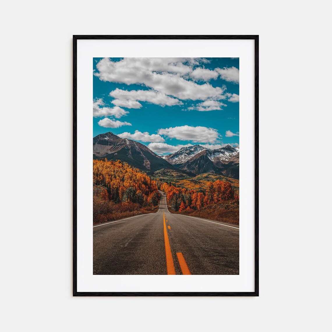 Telluride Colorado Mountain Road Golden Aspen Fall Photo Poster