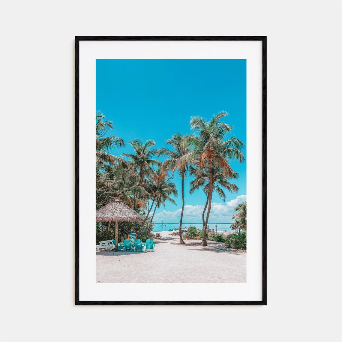 Cancun Mexico Beach Poster Palm Trees Ocean Path Tropical Art