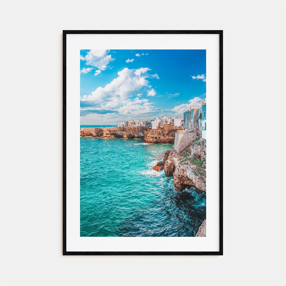 Polignano a Mare Cliffs Turquoise Sea Italy Adriatic Coast Town Poster