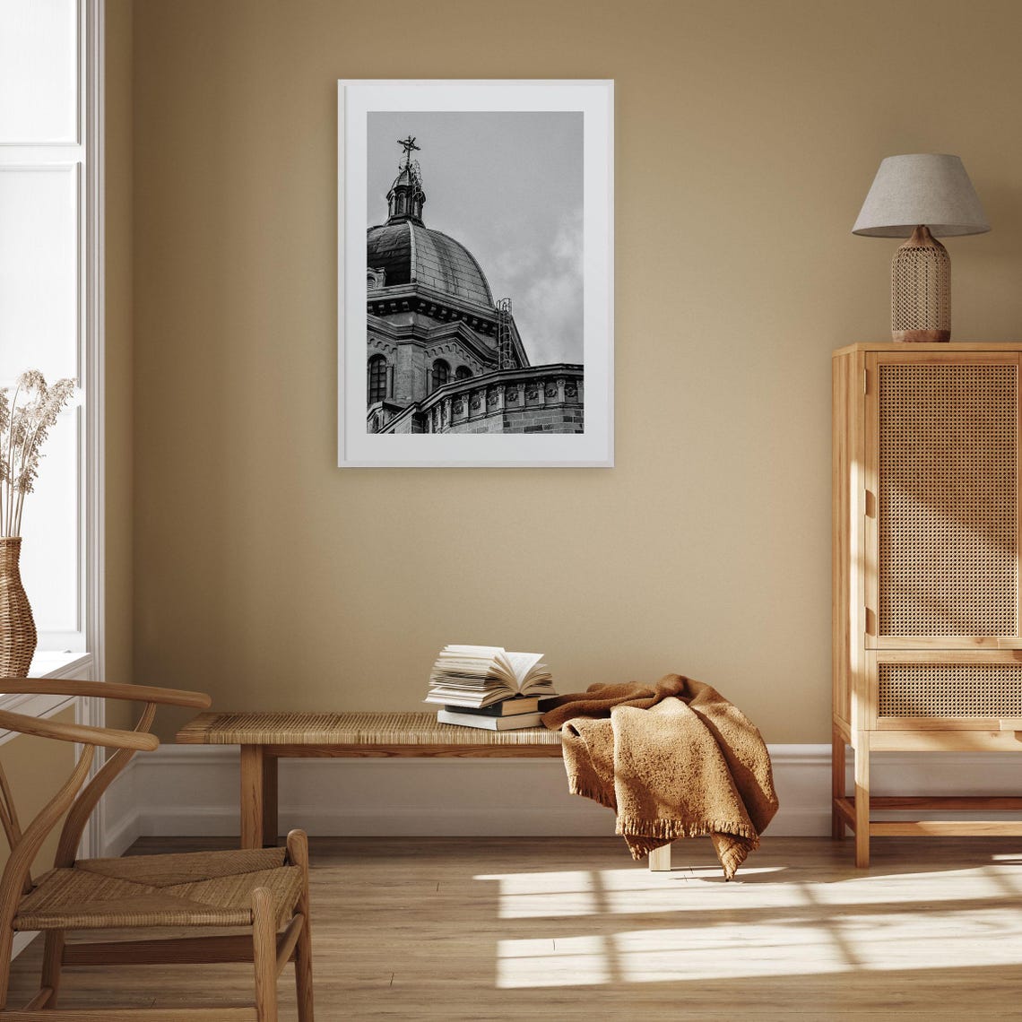 Manila Philippines Church Dome Black And White Cross Cathedral Poster - Image 3