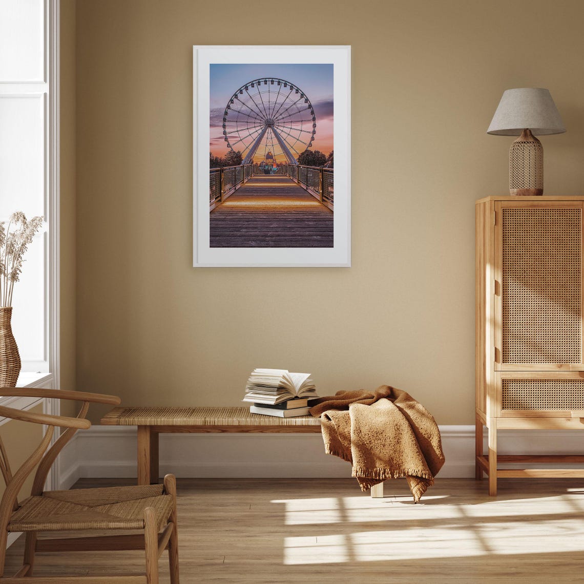 Montreal Ferris Wheel Sunset Boardwalk Old Port Canada Poster - Image 3
