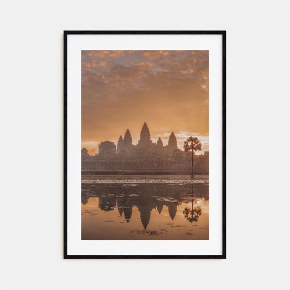 Cambodia Colorful Travel Poster, City Map Wall Art