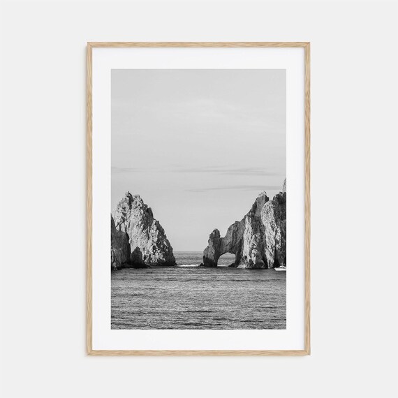 Cabo San Lucas Black And White Travel Poster