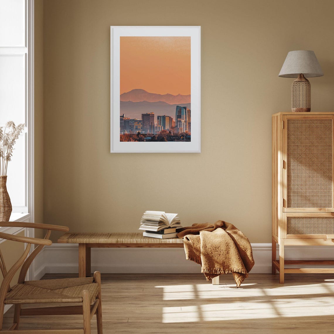 Denver Skyline Rocky Mountain Sunset Colorful Photography Poster - Image 3