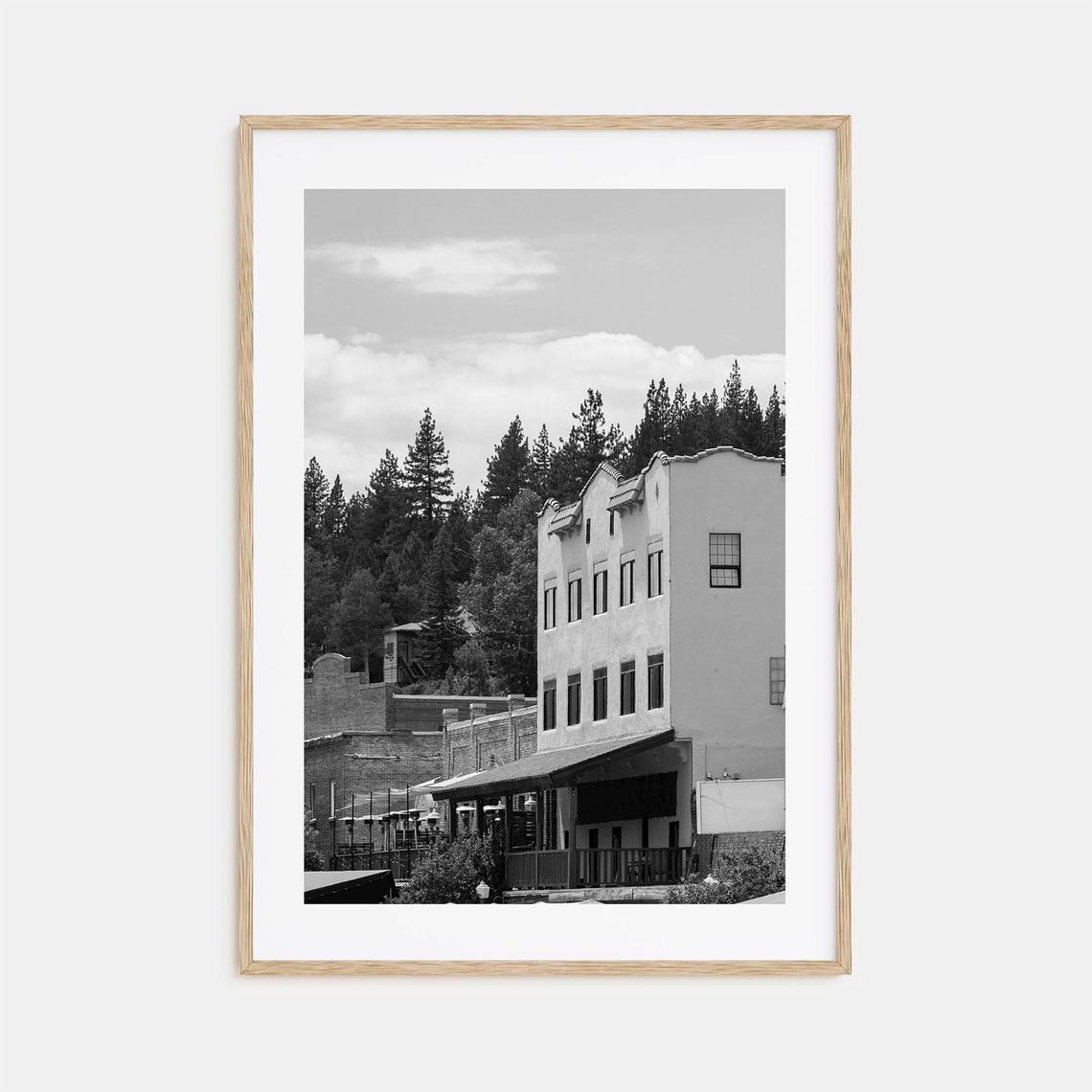 Truckee Historic Downtown Buildings Black And White Art Poster