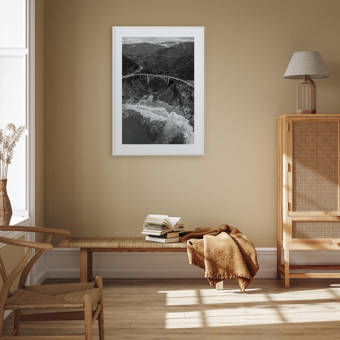 Big Sur Bixby Creek Bridge Black And White California Coast Poster - Image 3