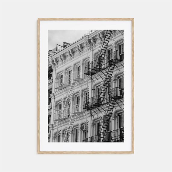 SoHo New York City Travel Poster, Black and White