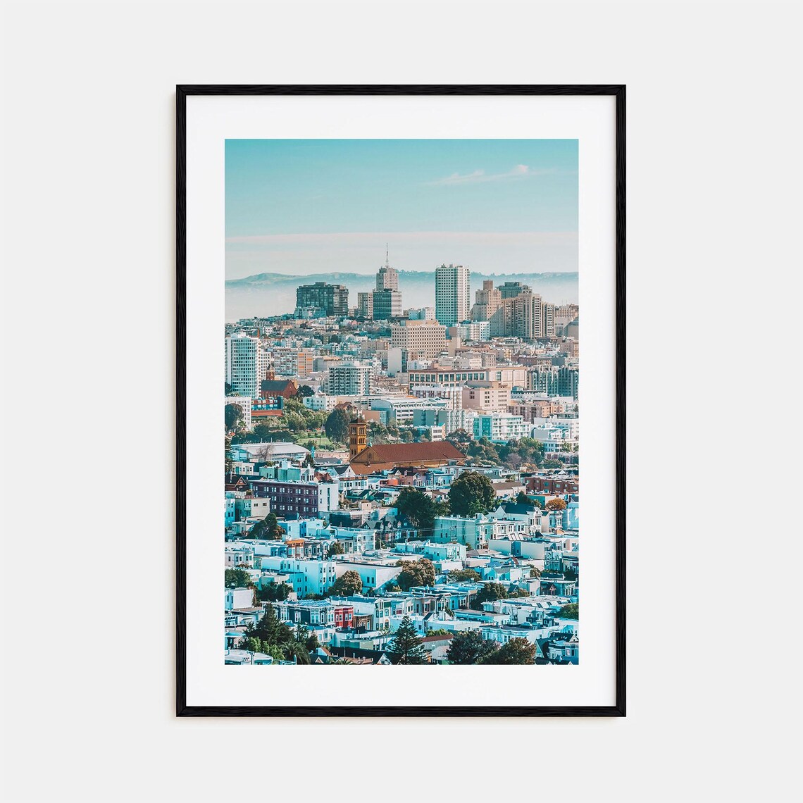 San Francisco Daytime City View With Downtown Towers and Hills Poster