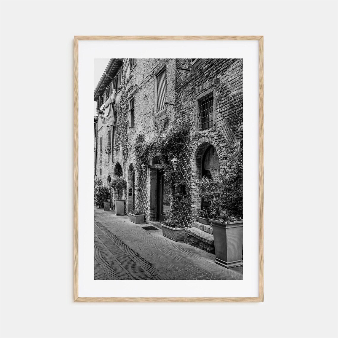 Italy Streets Photo Poster, Black and White Travel Art
