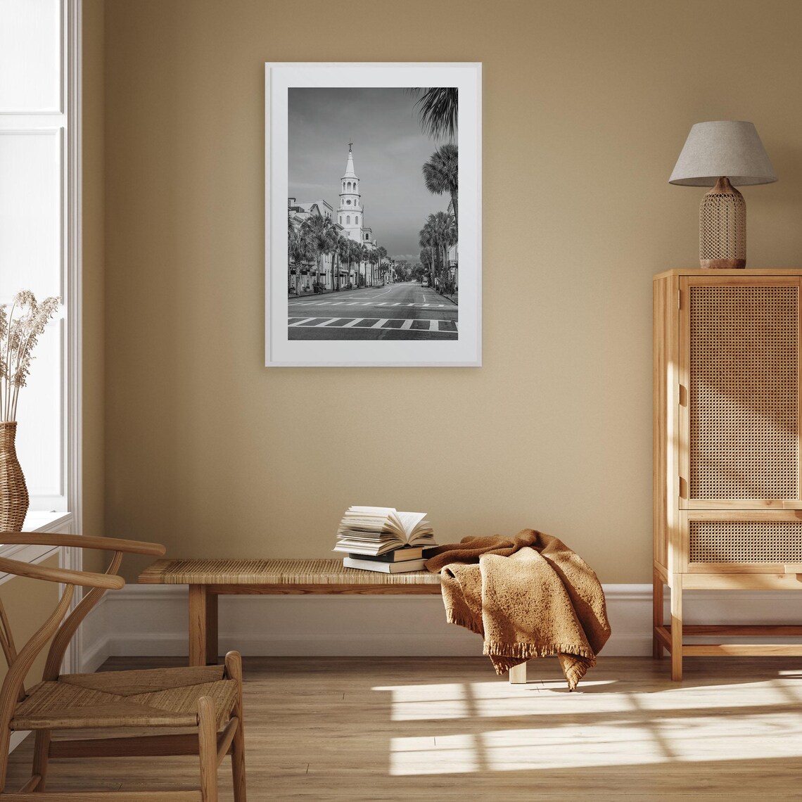 Charleston South Carolina Black and White Travel Poster - Image 3