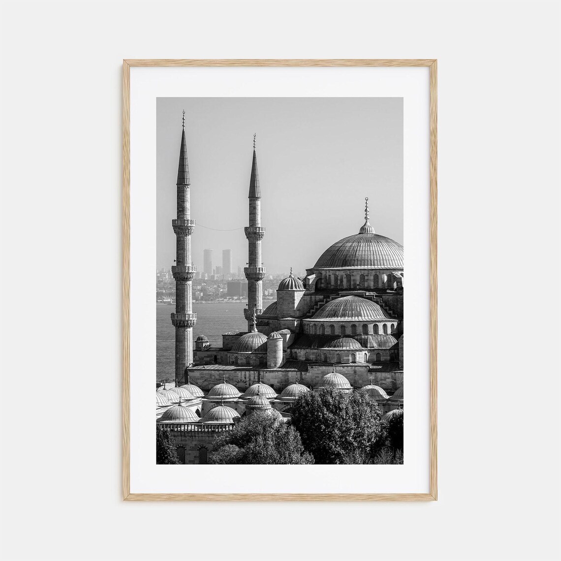 Istanbul Black and White Travel Poster Print