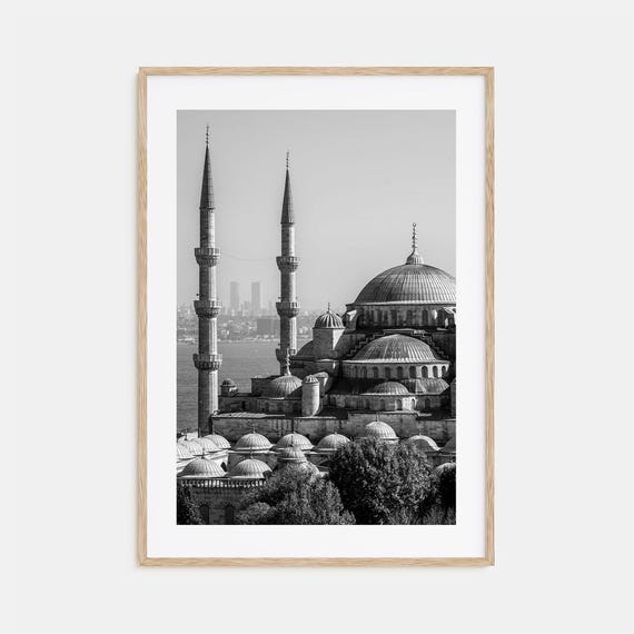Istanbul Black and White Travel Poster Print