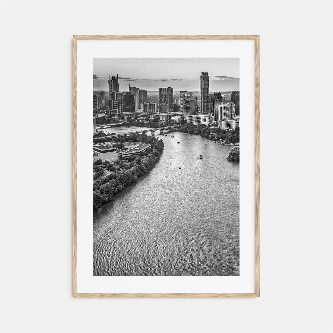 Austin Black and White Travel Poster, Wall Art Print