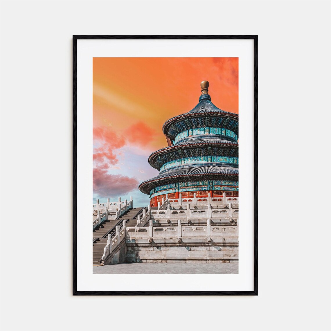 Beijing Temple Of Heaven Sunset Glow Over Stone Terraces Photo Poster