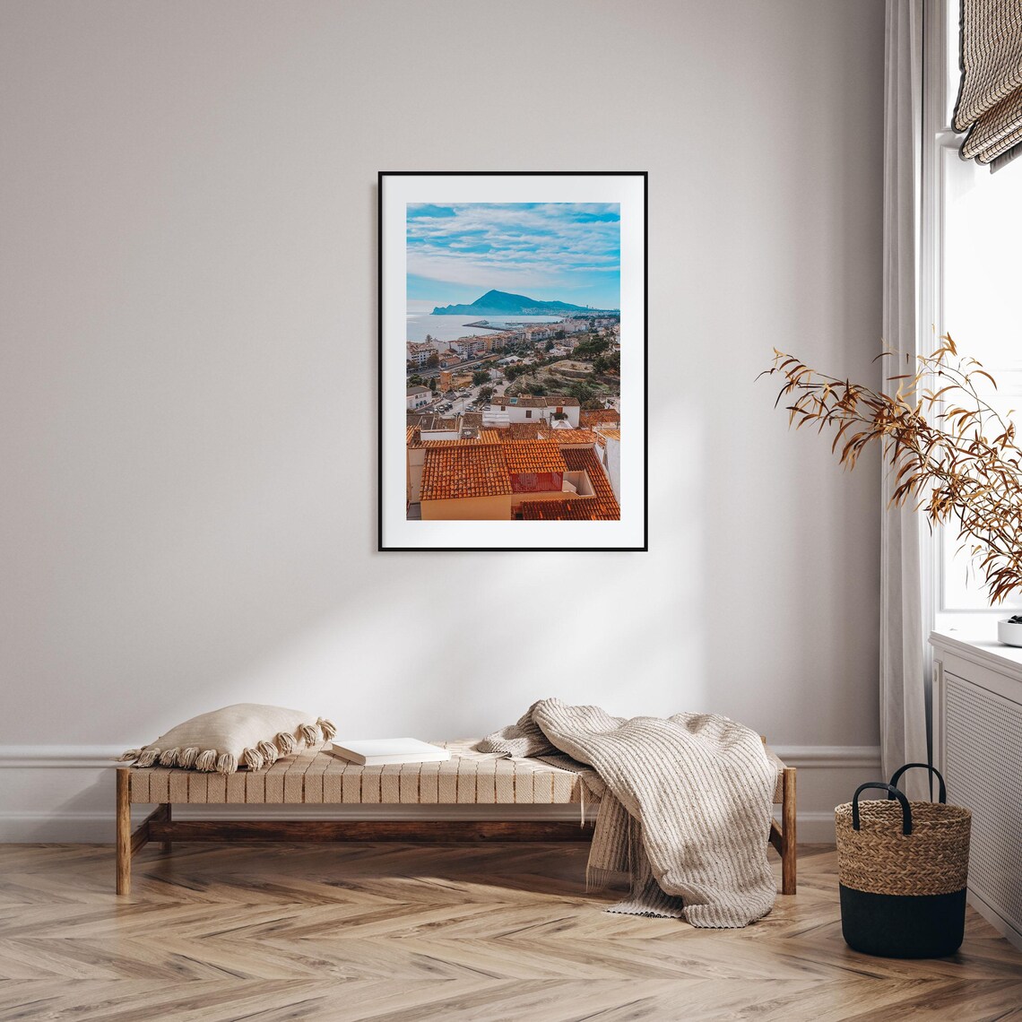 Alicante Spain Coastal City Terracotta Roofs Sea View Poster - Image 2