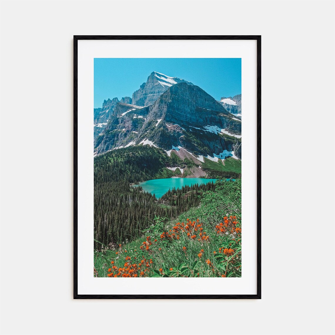 Glacier National Park Colorful Travel Poster, Map Print