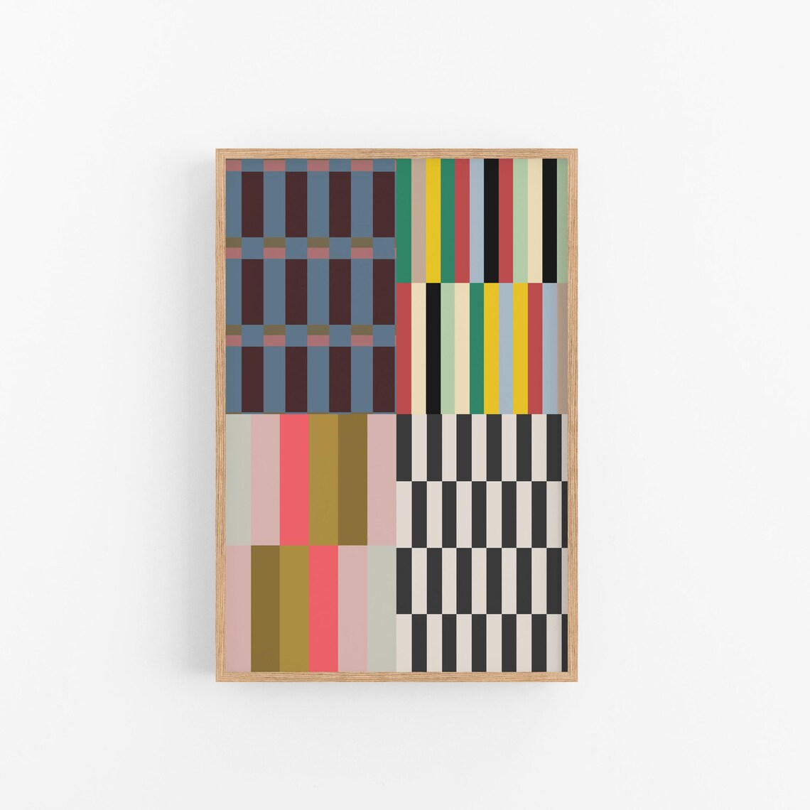 Geo Quilt Tiles Art Print, Psychedelic Decor