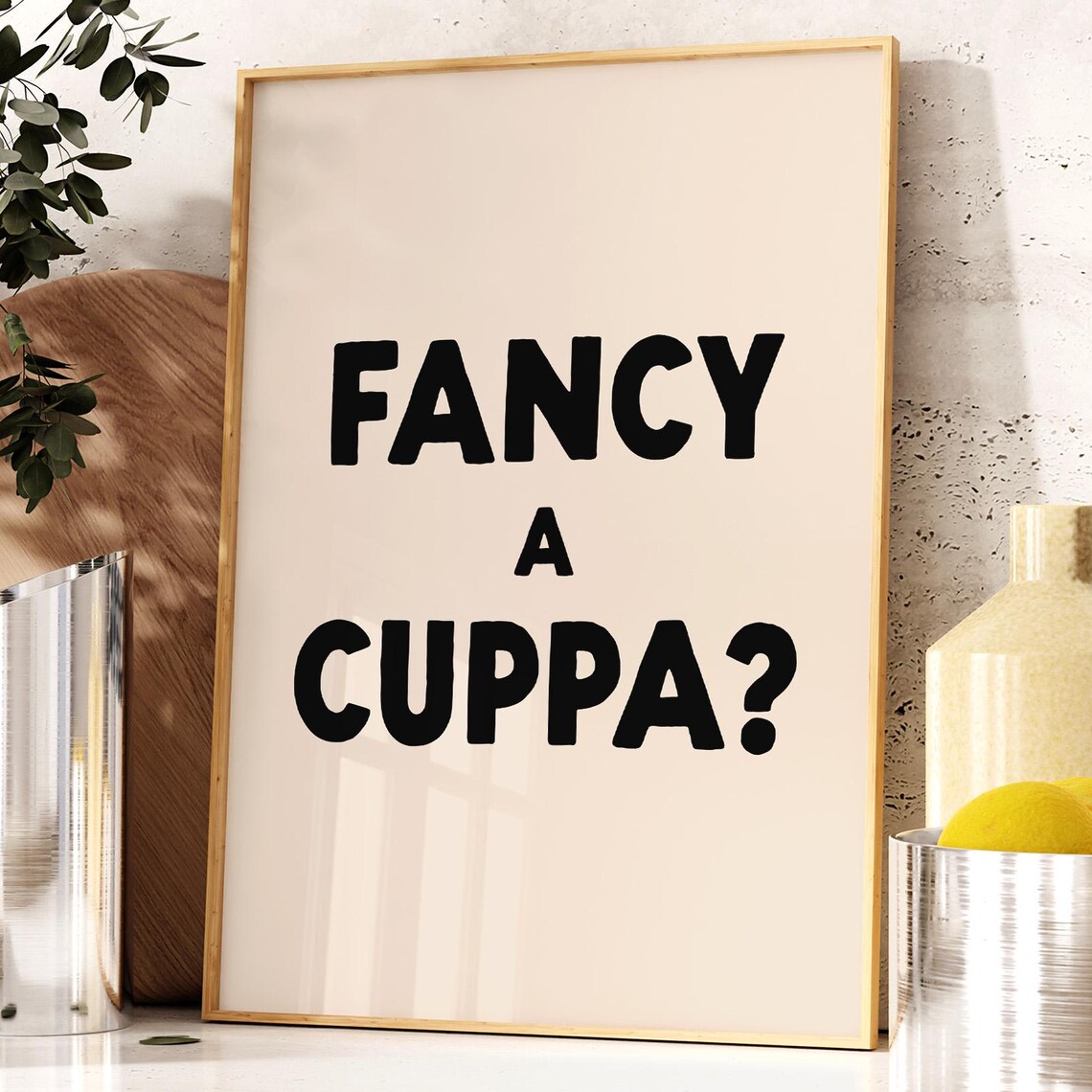 Fancy A Cuppa Retro Kitchen Tea Art Print