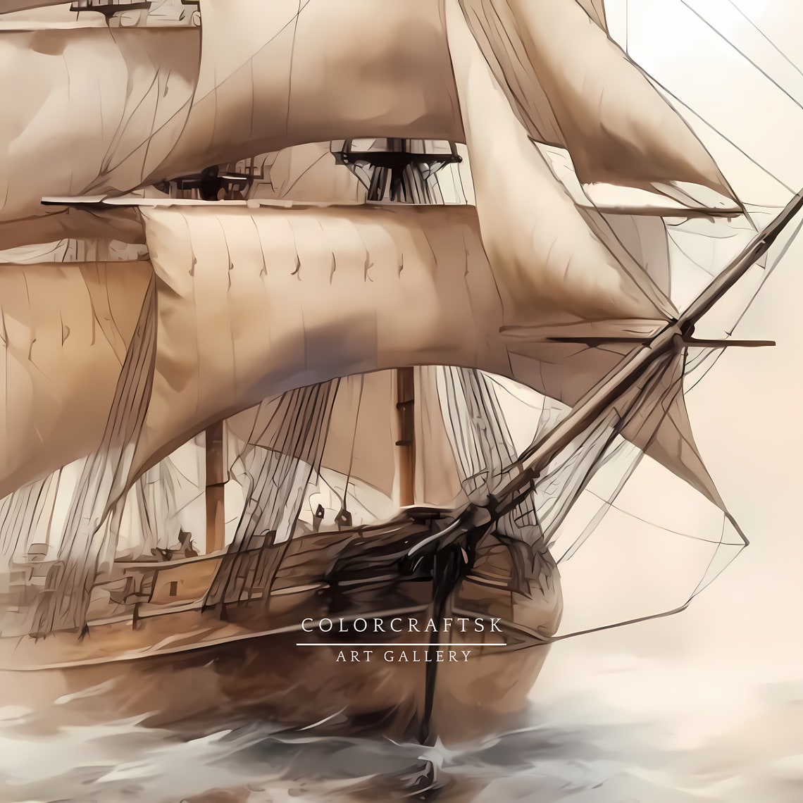 Painting Of A Sail Ship Wall Art Rustic Wall Decor Farmhouse Decor Home Decor Art - Image 2