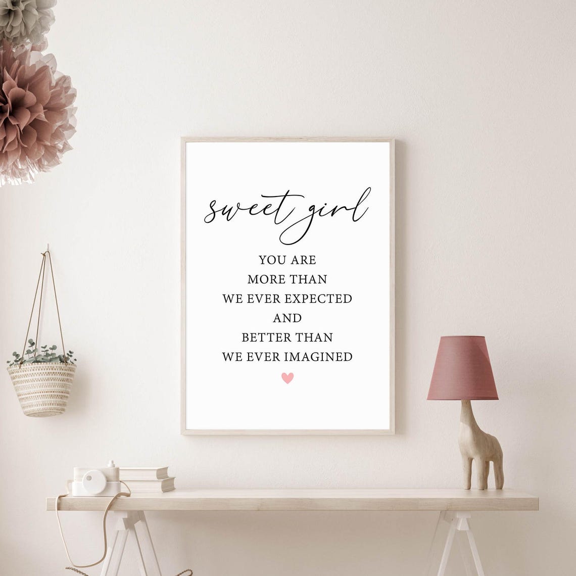 Sweet Girl You Are More Than We Ever Expected Girl Nursery Print Nursery Wall Art Toddler Room Wall Above Crib Sign Girl Prints - Image 5