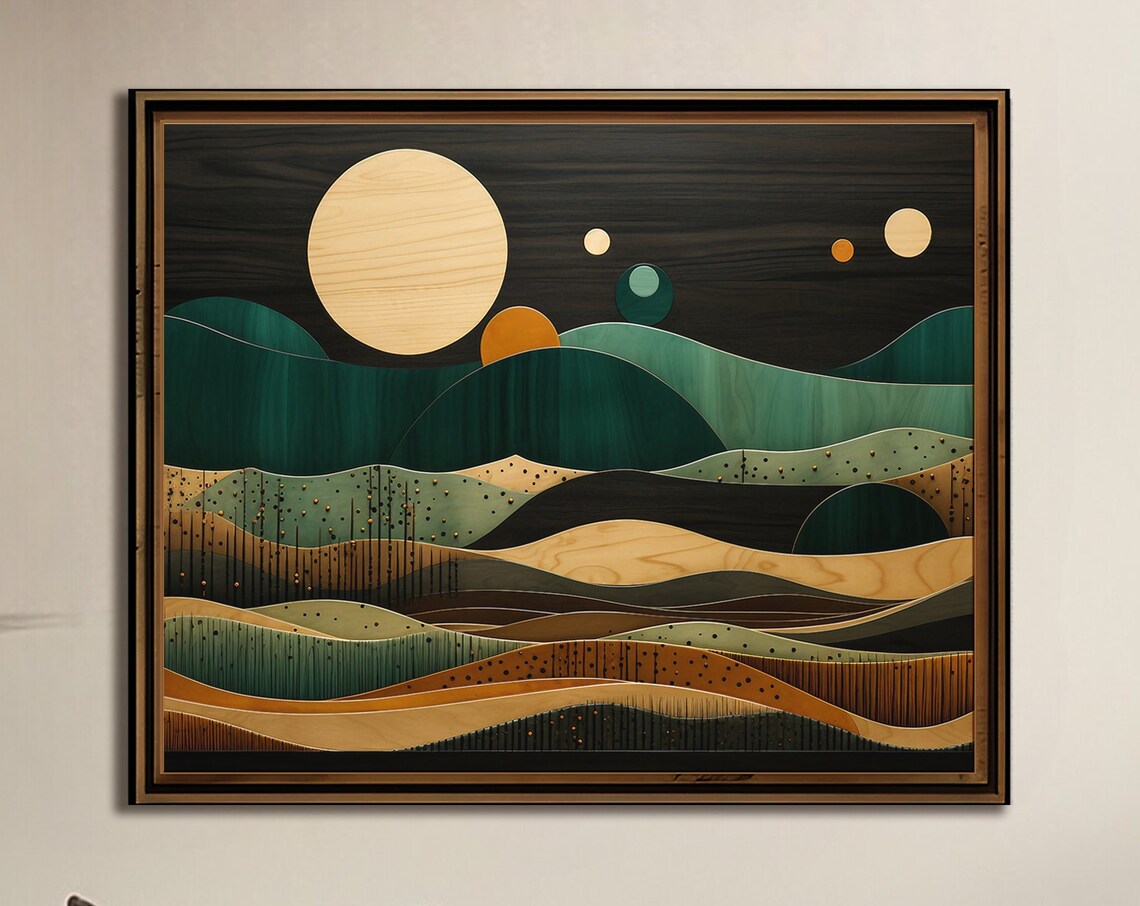 Abstract Landscape Earth Elements Boho Art Print