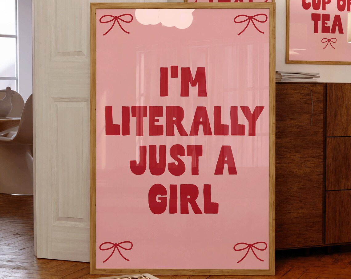 Im Literally Just A Girl Coquette Wall Art Print